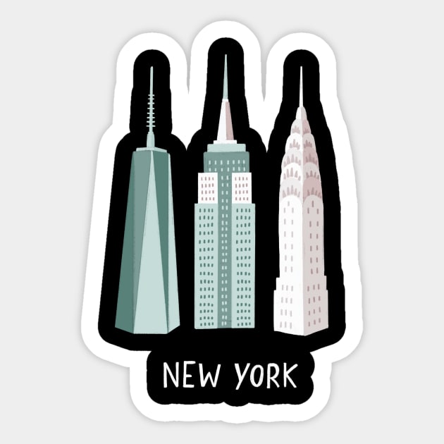 New York City skyscrapers Sticker by Valeria Frustaci 